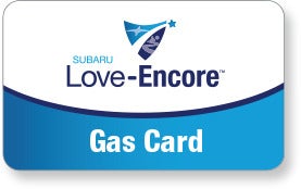 Subaru Love Encore gas card image with Subaru Love-Encore logo. | Sunset Hills Subaru in Sunset Hills MO