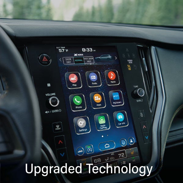 An 8-inch available touchscreen with the words &ldquo;Ugraded Technology&ldquo;. | Sunset Hills Subaru in Sunset Hills MO