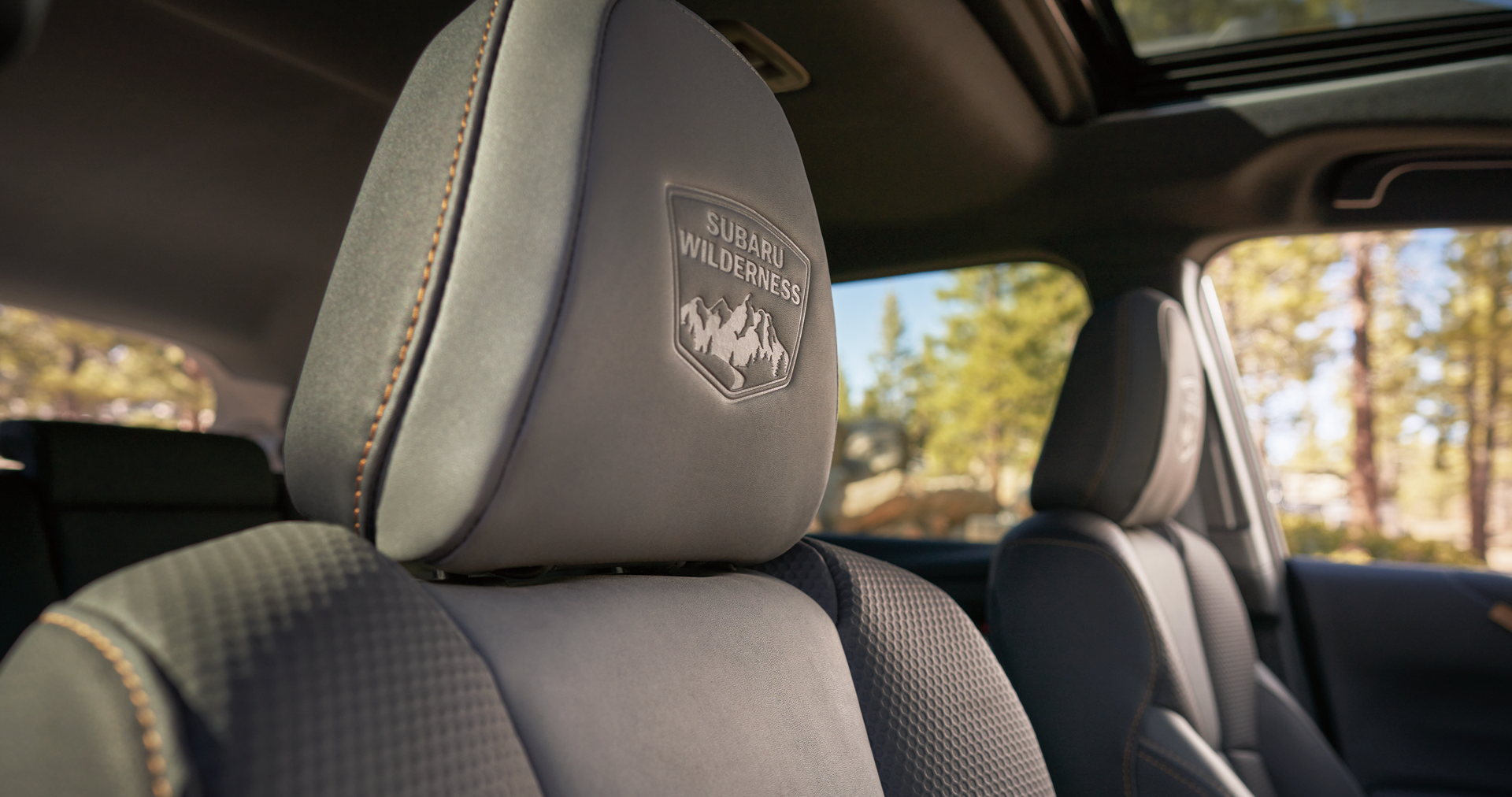A close-up of the StarTex® water-repellent upholstery on the 2023 Outback Wilderness. | Sunset Hills Subaru in Sunset Hills MO