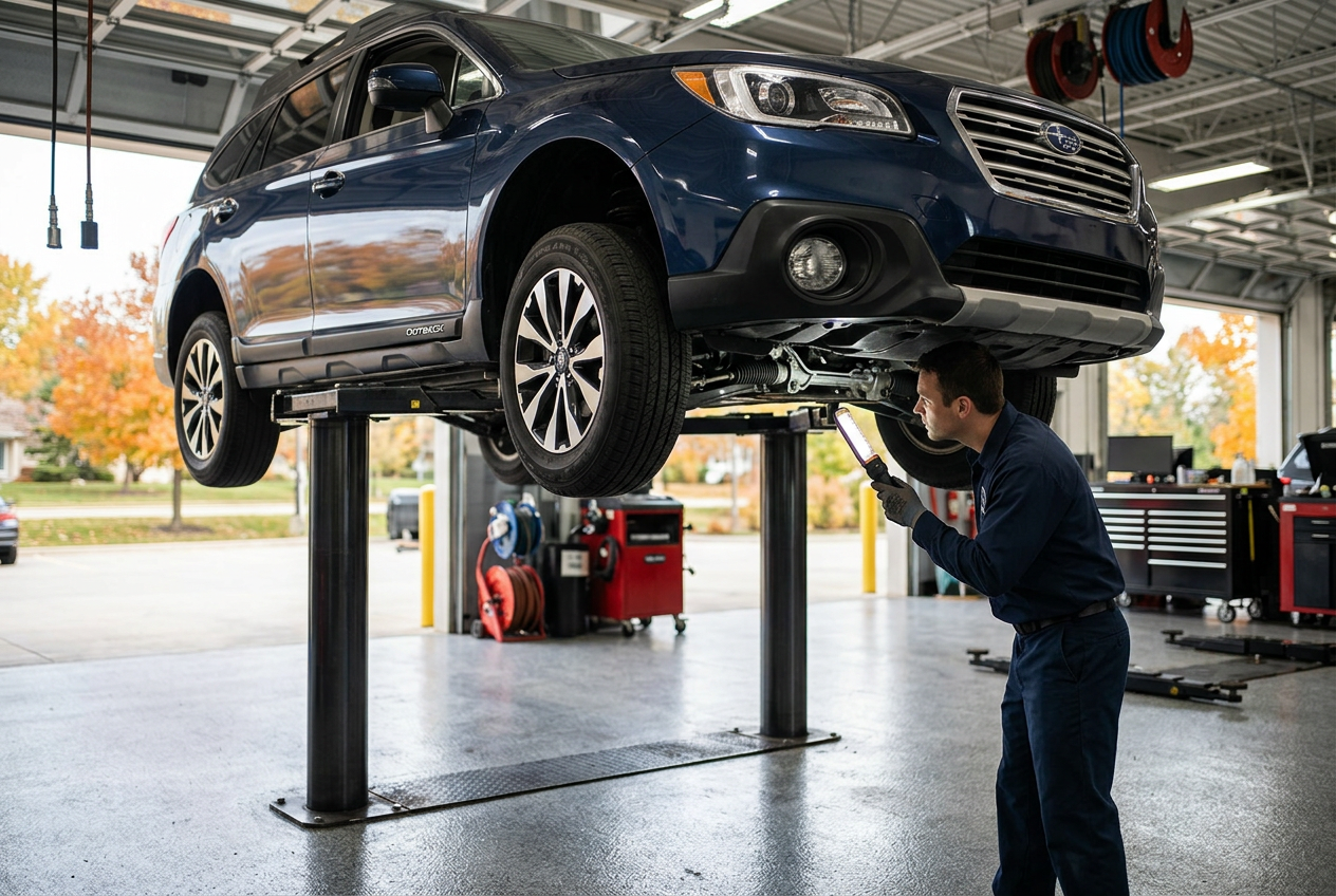 tech working on a 2017 Subaru outback